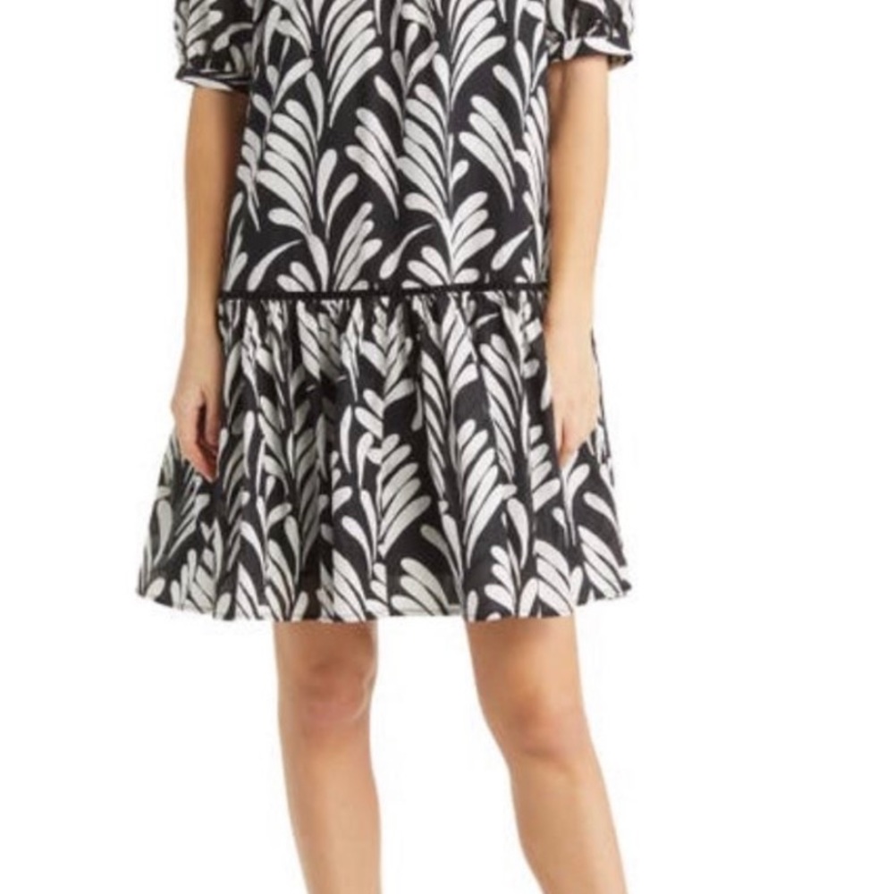Caslon puff sleeve cotton shift dress